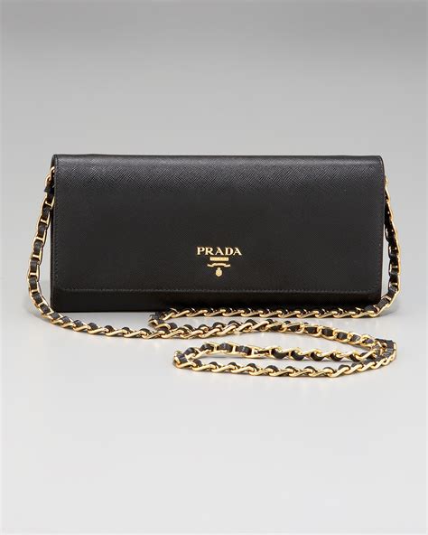 prada saffiano wallet on chain